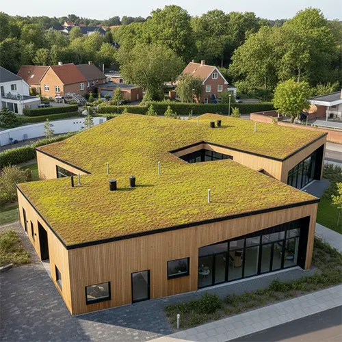 Typehus med sedumtage,